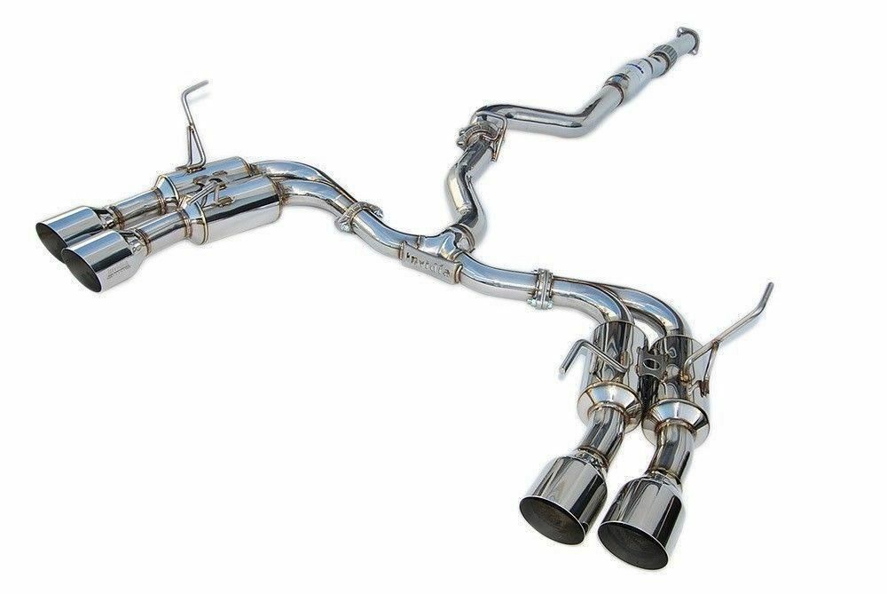 INVIDIA R400 TURBO BACK EXHAUST SYSTEM W/SS TIPS FOR SUBARU WRX 15-20 (AUTO)
