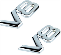 2 X PCS METAL CHROME V8 BADGE EMBLEM TOYOTA LANDCRUISER LEXUS HOLDEN FORD BADGES