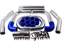 UNIVERSAL ALUMINIUM INTERCOOLER PIPING KIT 3" / 76MM 8 PIPES + SILICONE HOSES
