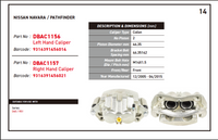 DBA Street Series Brake Caliper front (A PAIR)FOR Nissan Navara / Pathfinder 05-15