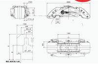 2X Brembo J6 caliper ( 6 pots ) suit 355/380/405mm rotors --- (Pair) FOR 19'' WHEELS +