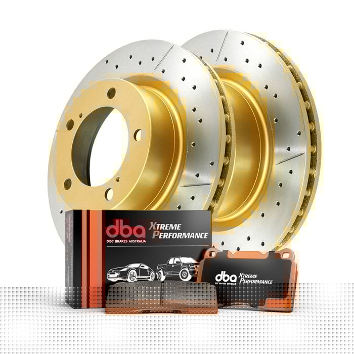 DBA Rear Brake Upgrade Nissan Patrol DBA622X X-Gold Rotors & Xtreme DB1148XP Pads