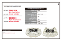 DBA Street Series Brake Caliper FRONT (A PAIR) FOR LEXUS /TOYOTA LANDCRUISER 98-17