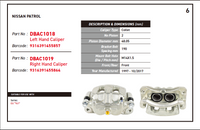DBA Street Series Brake Caliper FRONT (A PAIR) FOR NISSAN PATROL GU Y61