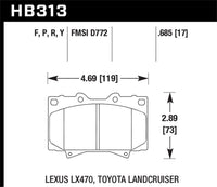 Hawk LTS Brake Pads( HB313Y.685 ) FOR TOYOTA LandCruiser 100 SERIES (FRONT)