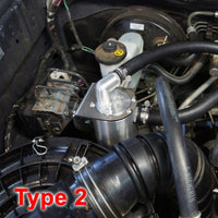 HPD Catch Can FOR Toyota Hilux D4D Type 1: Air box with outlet facing towards the rear of engine