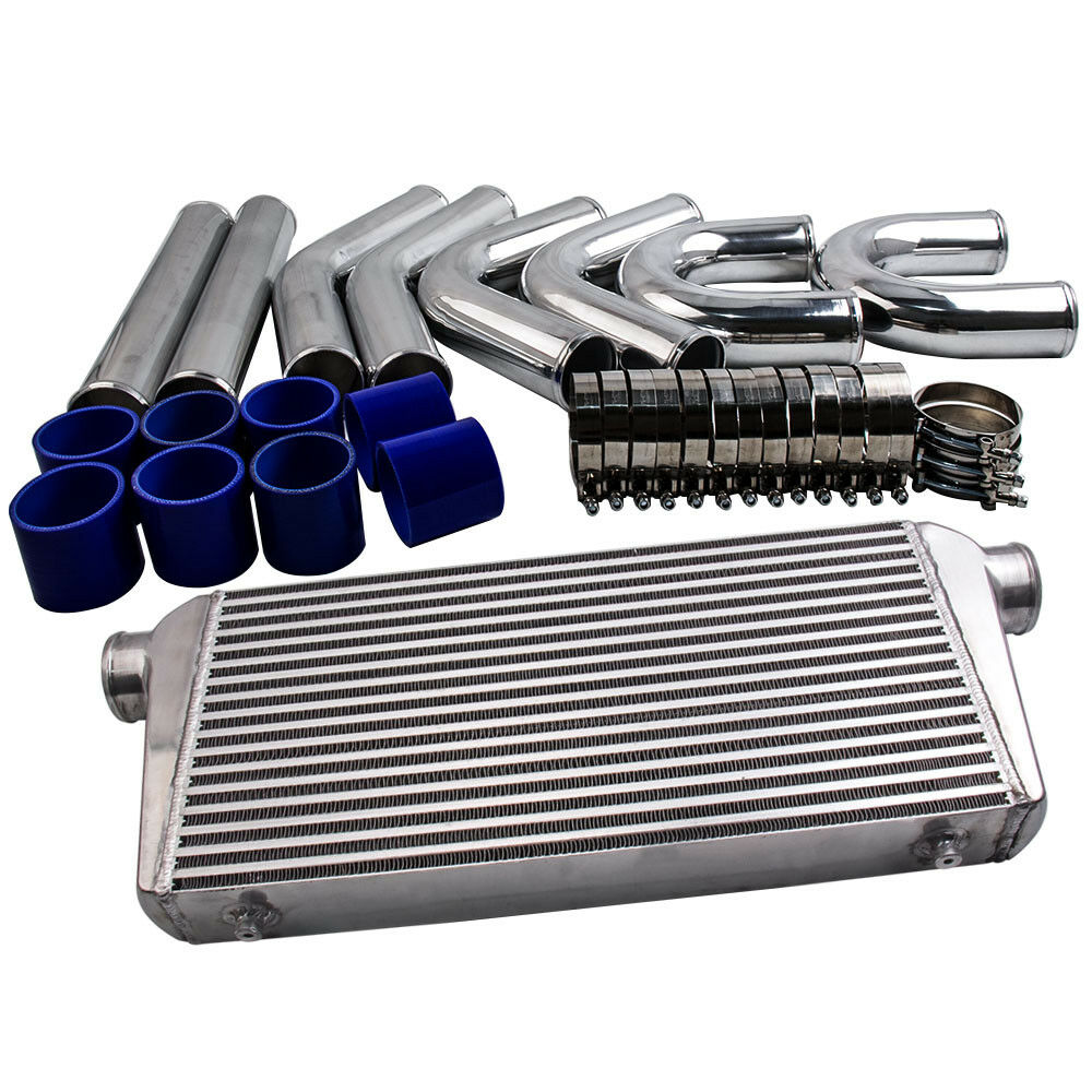 POWER SPIRIT INTERCOOLER 600X300X76MM + ALUMINIUM PIPING KIT 2.5" 63MM PIPES UNIVERSAL TYPE