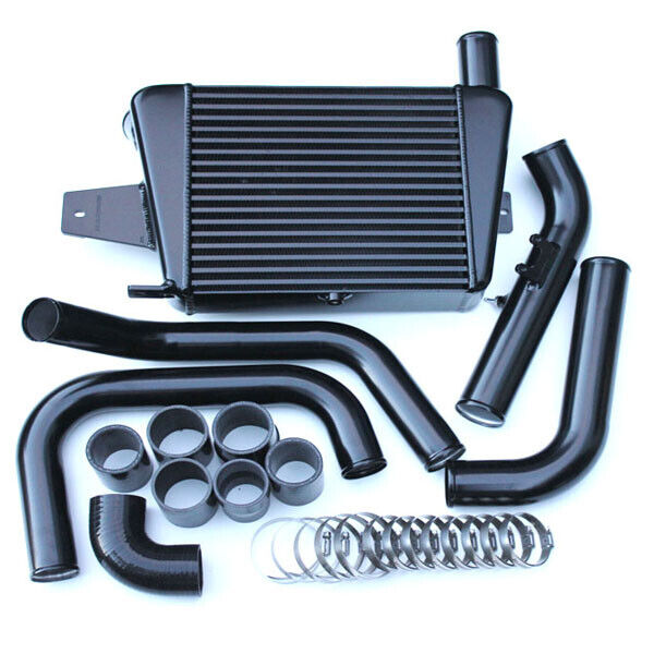 Plazmaclamp Intercooler Kit fits Nissan Navara D22 ZD30 1997-2004 Tube & Fin (BLACK)
