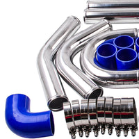 UNIVERSAL ALUMINIUM INTERCOOLER PIPING KIT 2.5" / 63MM 8 PIPES + SILICONE HOSES