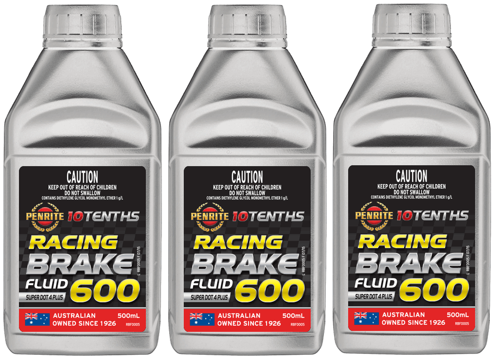 Penrite Racing Brake Clutch Hydraulic Fluid 500mL (Silicone Free) x3 pack