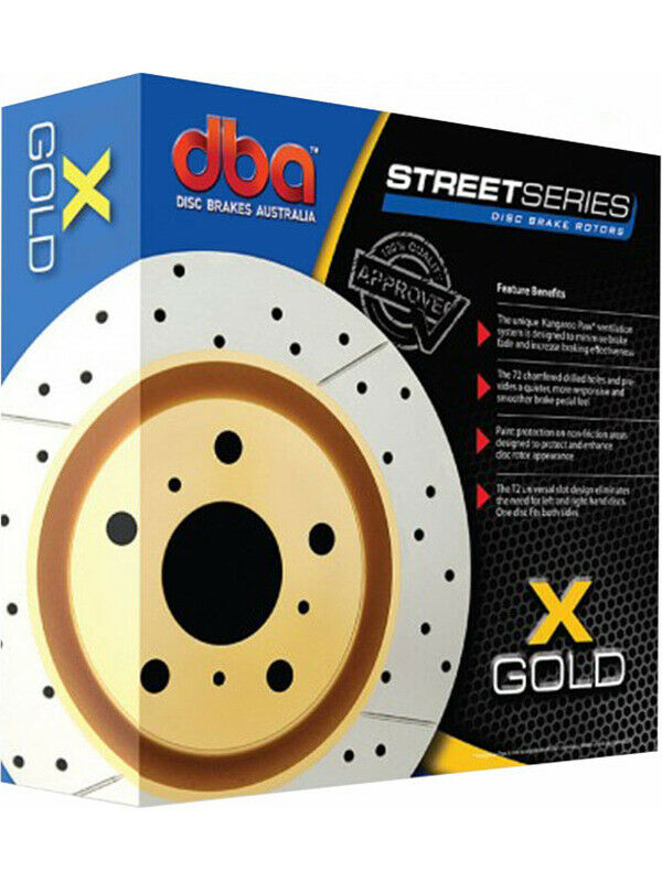 2 x DBA X-Gold Cross-Drilled Slotted Rotor FOR FORD ESCAPE ZA (DBA504X)