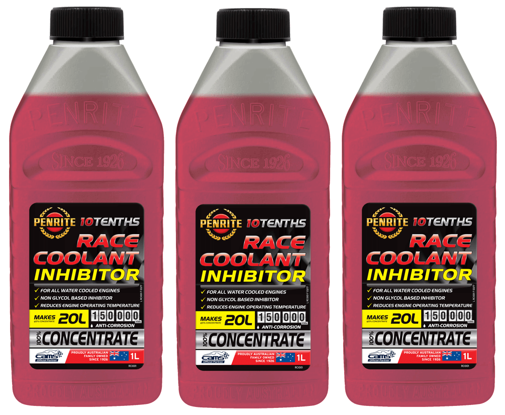 Penrite 10 Tenths Race Coolant (Glycole Free) Water Wetting Agent x3 pack